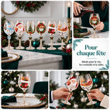 Verres à vin de Noël