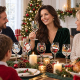 Verres à vin de Noël