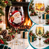 Verres à vin de Noël